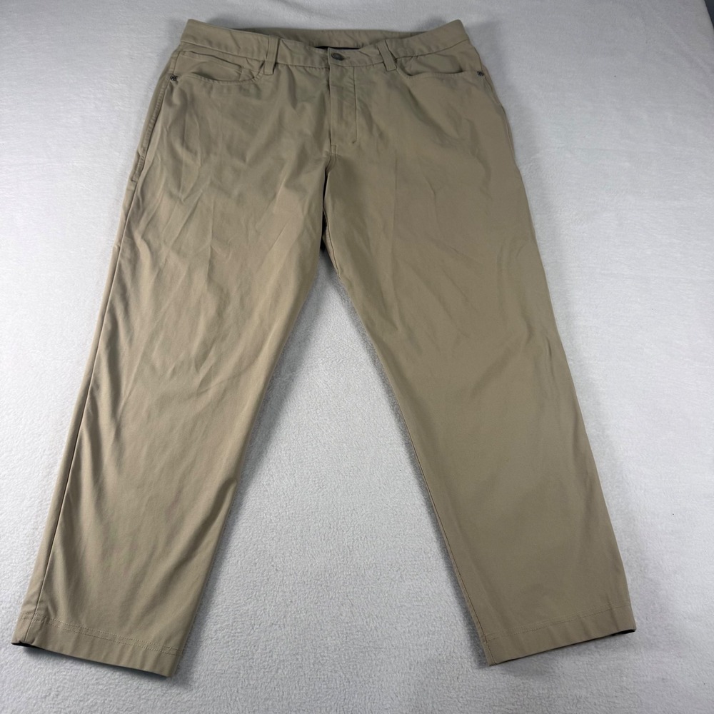 Lululemon ABC Pant Classic Mens 34x25 Khaki Warpstreme Golf Tech Trousers